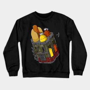 dieselpunk army hot dog with mustard and ketchup Crewneck Sweatshirt